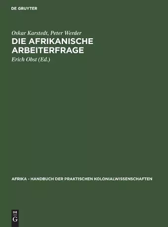 Die Afrikanische Arbeiterfrage cover