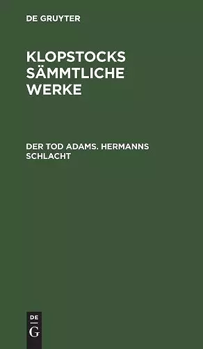 Der Tod Adams. Hermanns Schlacht cover