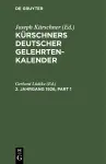 Kürschners Deutscher Gelehrten-Kalender. 2. Jahrgang 1926 cover