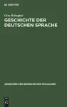 Geschichte der deutschen Sprache cover