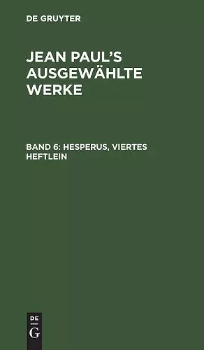 Hesperus, Viertes Heftlein cover