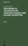 Gesammelte akademische Abhandlungen und kleine Schriften cover