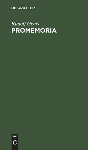 Promemoria cover