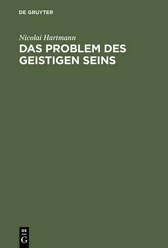 Das Problem Des Geistigen Seins cover