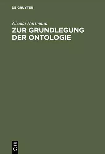 Zur Grundlegung Der Ontologie cover