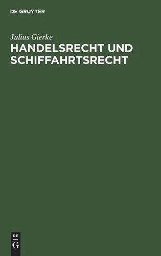 Handelsrecht Und Schiffahrtsrecht cover