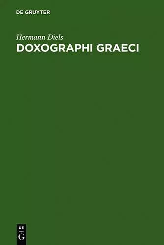 Doxographi Graeci cover