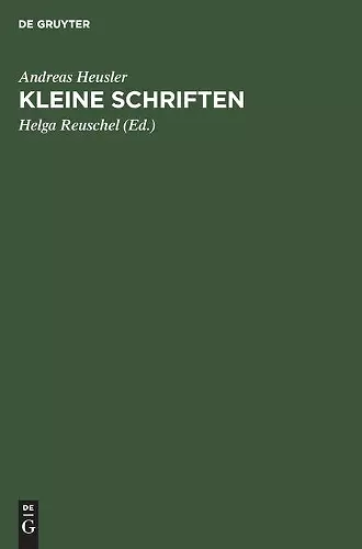Kleine Schriften cover