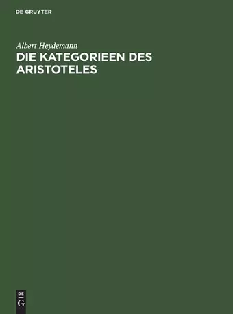 Die Kategorieen Des Aristoteles cover