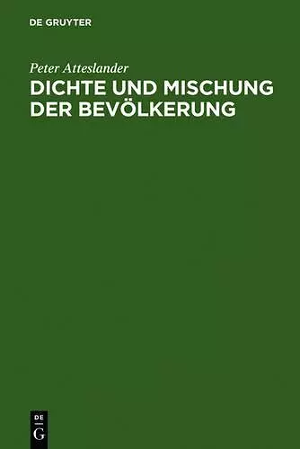 Dichte und Mischung der Bevölkerung cover