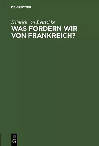 Was fordern wir von Frankreich? cover