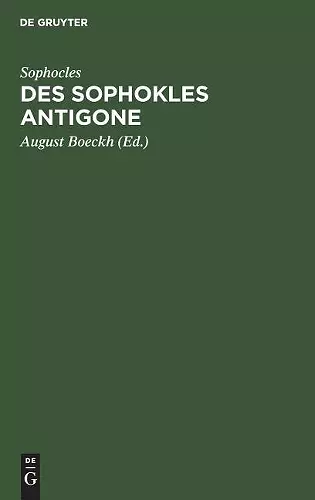 Des Sophokles Antigone cover