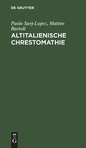 Altitalienische Chrestomathie cover