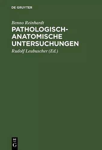 Pathologisch-anatomische Untersuchungen cover