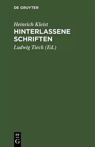 Hinterlassene Schriften cover