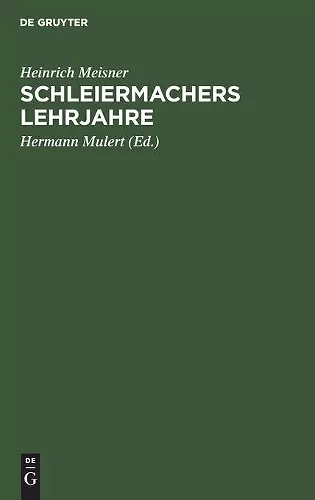 Schleiermachers Lehrjahre cover