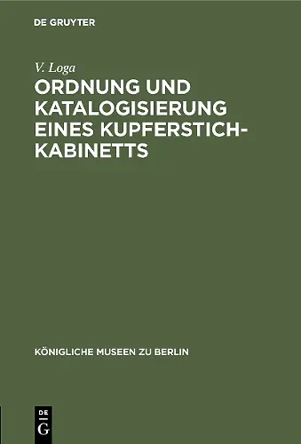 Ordnung und Katalogisierung eines Kupferstich-Kabinetts cover