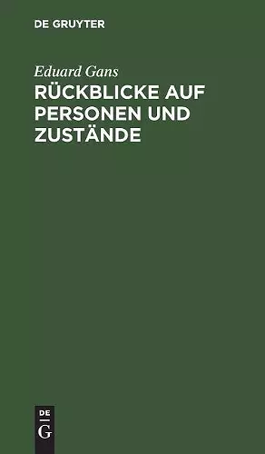 Rückblicke auf Personen und Zustände cover