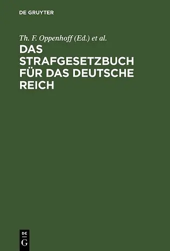 Das Strafgesetzbuch für das Deutsche Reich cover