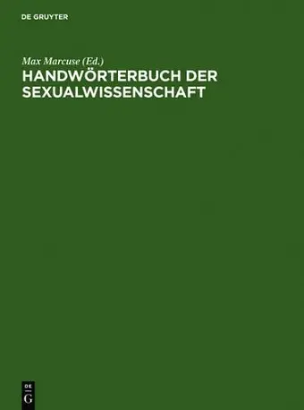 Handwörterbuch der Sexualwissenschaft cover