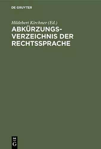 Abkürzungsverzeichnis der Rechtssprache cover