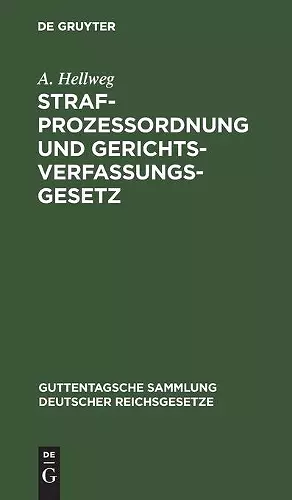 Strafprozeßordnung Und Gerichtsverfassungsgesetz cover