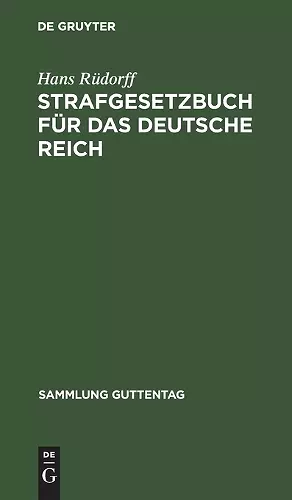 Strafgesetzbuch für das Deutsche Reich cover