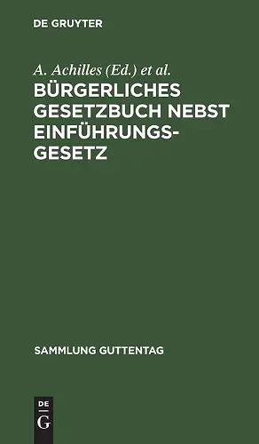 Bürgerliches Gesetzbuch Nebst Einführungsgesetz cover