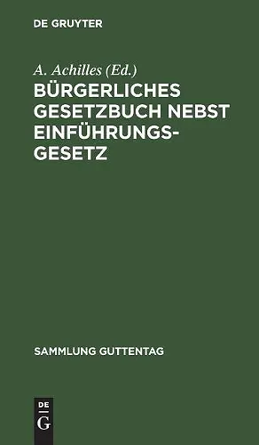 Bürgerliches Gesetzbuch nebst Einführungsgesetz cover