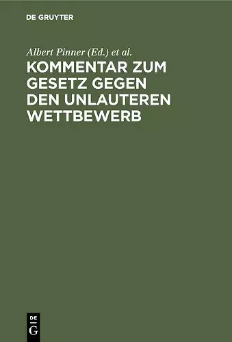 Kommentar Zum Gesetz Gegen Den Unlauteren Wettbewerb cover