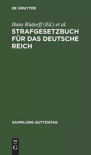 Strafgesetzbuch Für Das Deutsche Reich cover