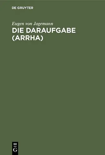 Die Daraufgabe (Arrha) cover
