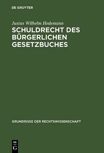 Schuldrecht des Bürgerlichen Gesetzbuches cover