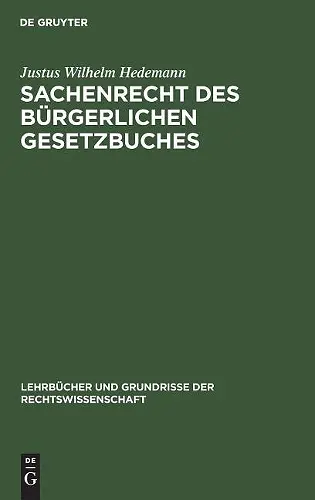 Sachenrecht des Bürgerlichen Gesetzbuches cover