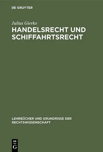 Handelsrecht und Schiffahrtsrecht cover