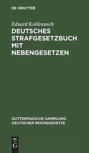 Deutsches Strafgesetzbuch Mit Nebengesetzen cover