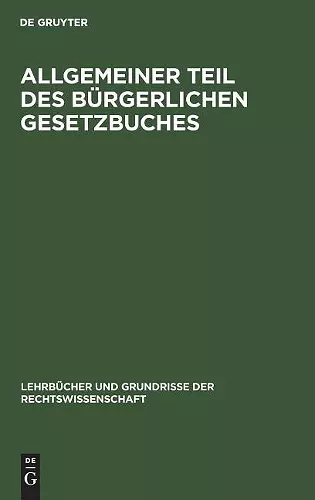 Allgemeiner Teil des Bürgerlichen Gesetzbuches cover