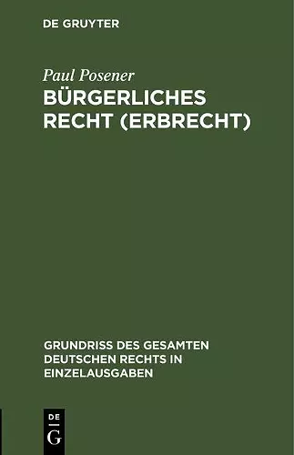 Bürgerliches Recht (Erbrecht) cover