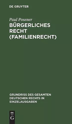 Bürgerliches Recht (Familienrecht) cover