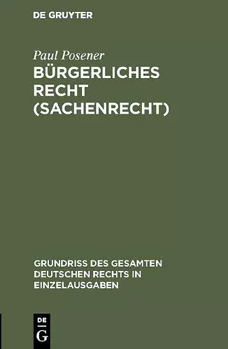 Bürgerliches Recht (Sachenrecht) cover