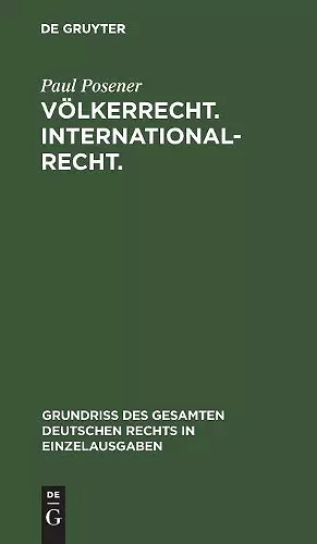 Völkerrecht. Internationalrecht. cover