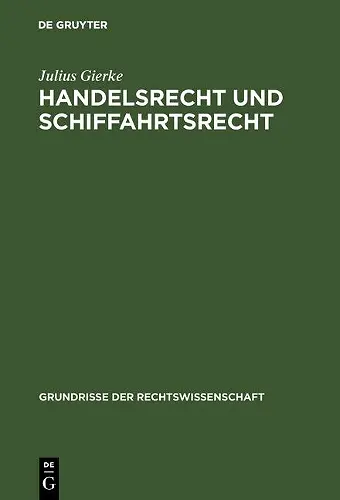 Handelsrecht und Schiffahrtsrecht cover