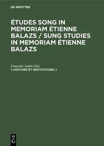 Histoire et institutions, 1 cover