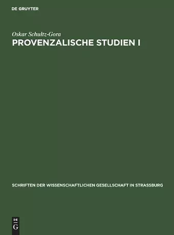 Provenzalische Studien I cover