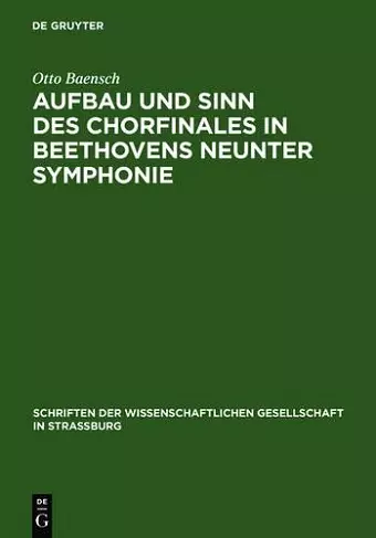 Aufbau und Sinn des Chorfinales in Beethovens neunter Symphonie cover