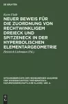 Neuer Beweis Für Die Zuordnung Von Rechtwinkligem Dreieck Und Spitzeneck in Der Hyperbolischen Elementargeometrie cover