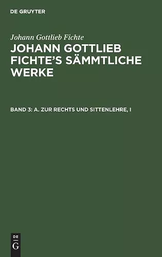 A. Zur Rechts Und Sittenlehre, I cover