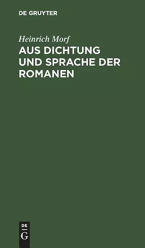 Aus Dichtung Und Sprache Der Romanen cover