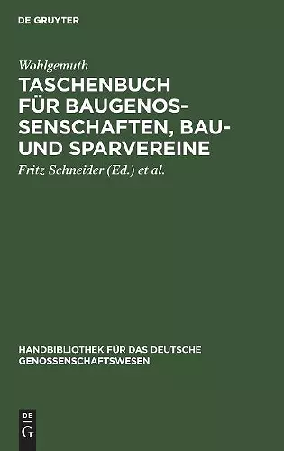 Taschenbuch für Baugenossenschaften, Bau- und Sparvereine cover