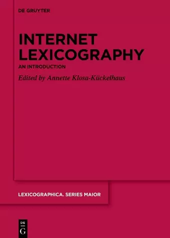 Internet Lexicography cover